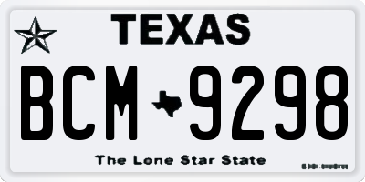 TX license plate BCM9298