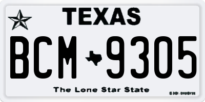 TX license plate BCM9305