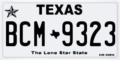 TX license plate BCM9323