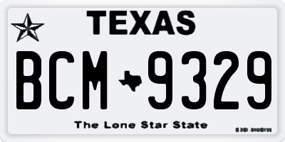 TX license plate BCM9329