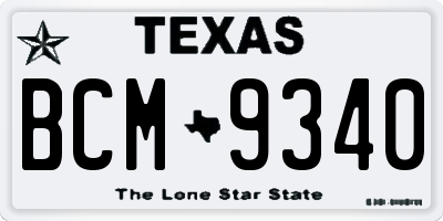 TX license plate BCM9340