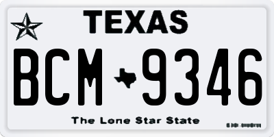 TX license plate BCM9346
