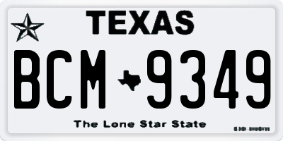 TX license plate BCM9349