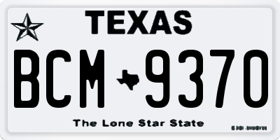 TX license plate BCM9370