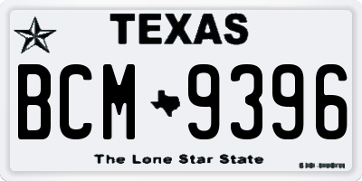 TX license plate BCM9396