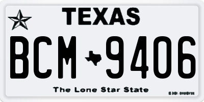 TX license plate BCM9406