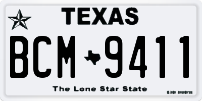 TX license plate BCM9411