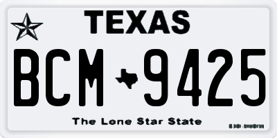 TX license plate BCM9425