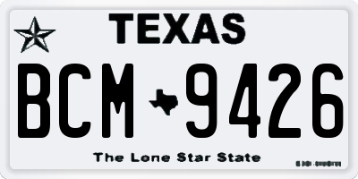 TX license plate BCM9426