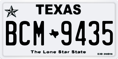 TX license plate BCM9435