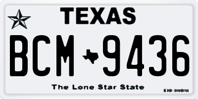 TX license plate BCM9436