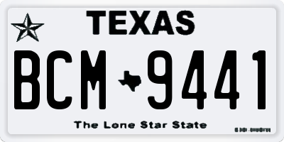 TX license plate BCM9441
