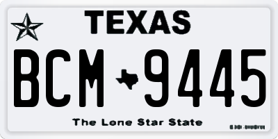 TX license plate BCM9445