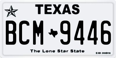 TX license plate BCM9446