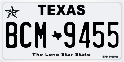 TX license plate BCM9455