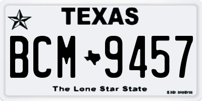 TX license plate BCM9457
