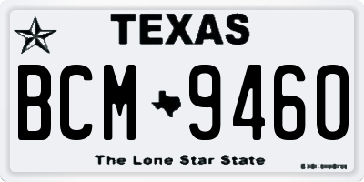 TX license plate BCM9460