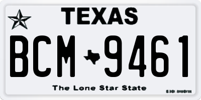 TX license plate BCM9461