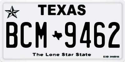 TX license plate BCM9462