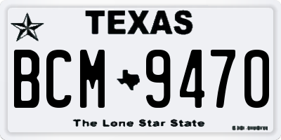 TX license plate BCM9470