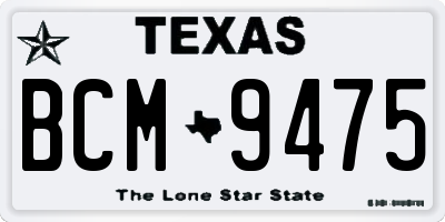 TX license plate BCM9475