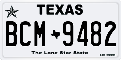 TX license plate BCM9482
