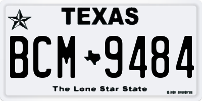 TX license plate BCM9484