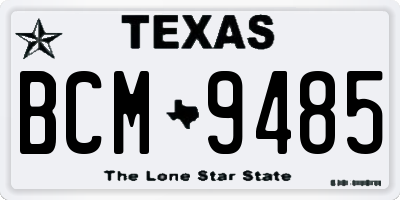 TX license plate BCM9485