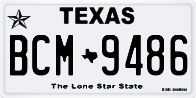 TX license plate BCM9486