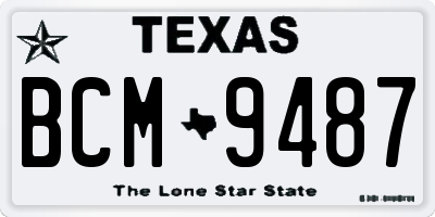 TX license plate BCM9487