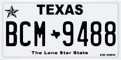TX license plate BCM9488