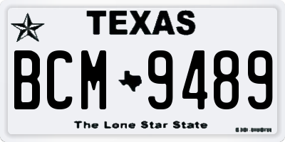 TX license plate BCM9489