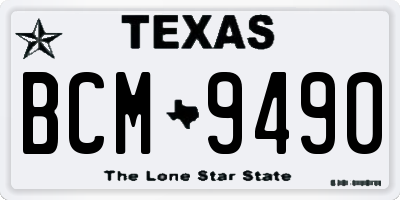 TX license plate BCM9490