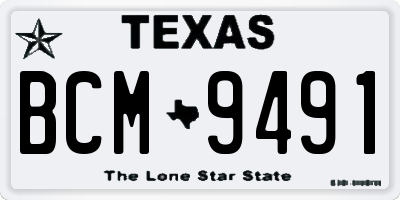 TX license plate BCM9491