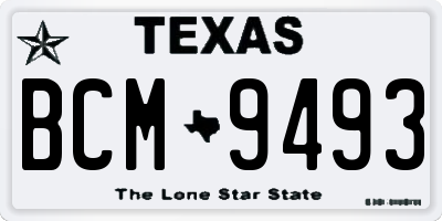 TX license plate BCM9493