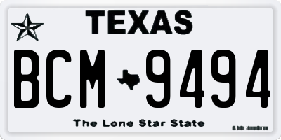TX license plate BCM9494