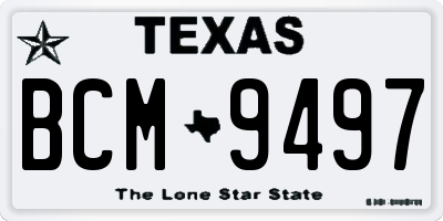 TX license plate BCM9497