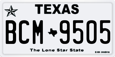TX license plate BCM9505