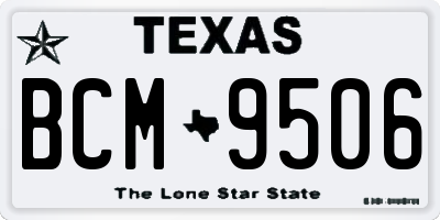 TX license plate BCM9506