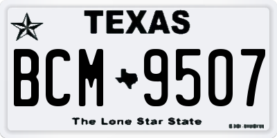 TX license plate BCM9507