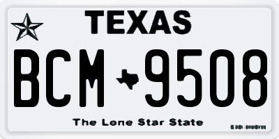TX license plate BCM9508
