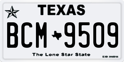 TX license plate BCM9509