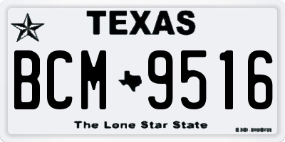 TX license plate BCM9516