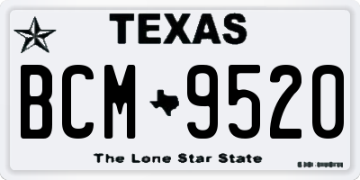 TX license plate BCM9520