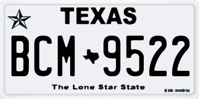 TX license plate BCM9522