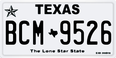 TX license plate BCM9526
