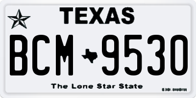 TX license plate BCM9530