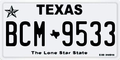 TX license plate BCM9533