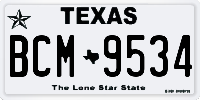 TX license plate BCM9534