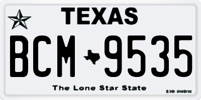 TX license plate BCM9535
